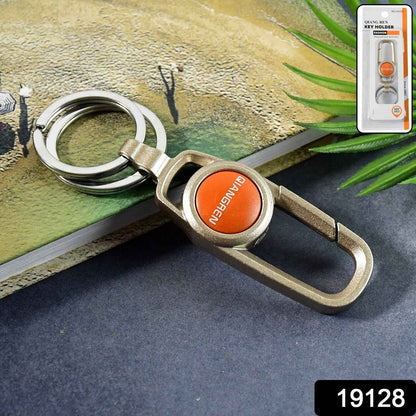 Premium Metal Keychain Carabiner Clip Hook with Dual Key Rings (1 Pc)