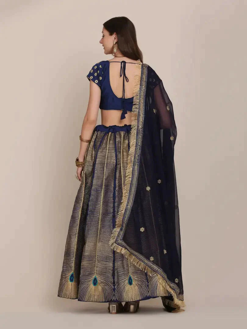 Women  Art Silk Semi Stitched Lehenga Choli simsim