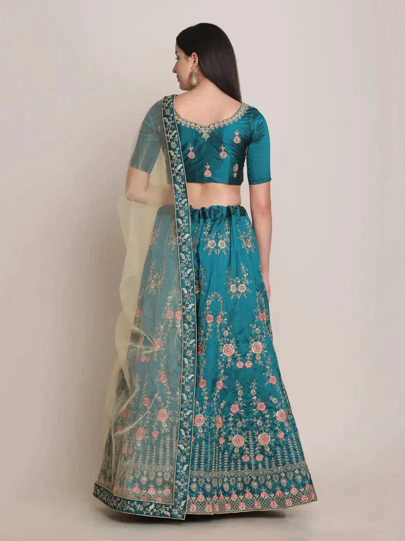 Women  Art Silk Semi Stitched Lehenga Choli simsim