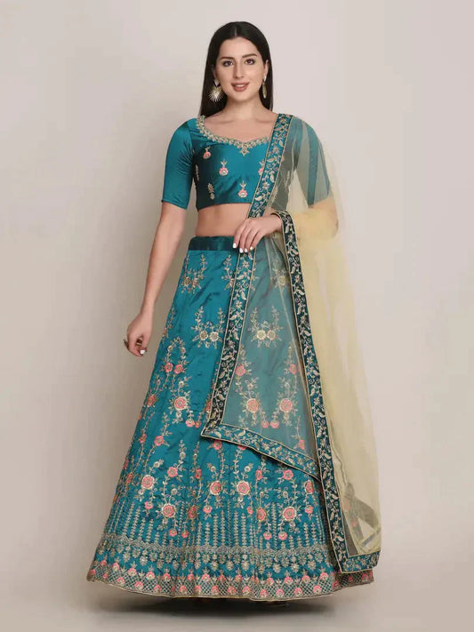 Women  Art Silk Semi Stitched Lehenga Choli simsim