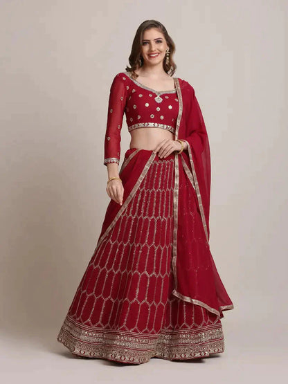 Women  Georgette Semi Stitched Lehenga Choli simsim