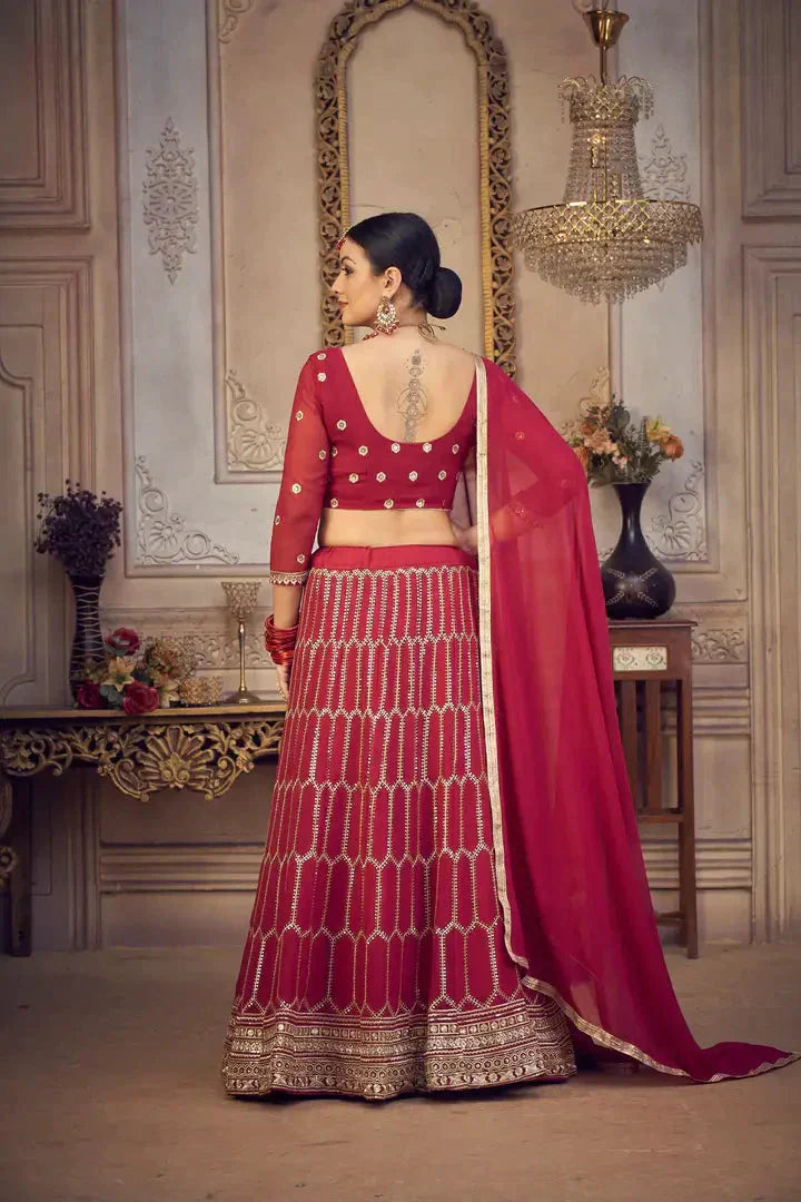 Women  Georgette Semi Stitched Lehenga Choli simsim