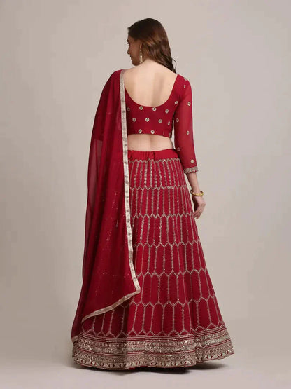 Women  Georgette Semi Stitched Lehenga Choli simsim