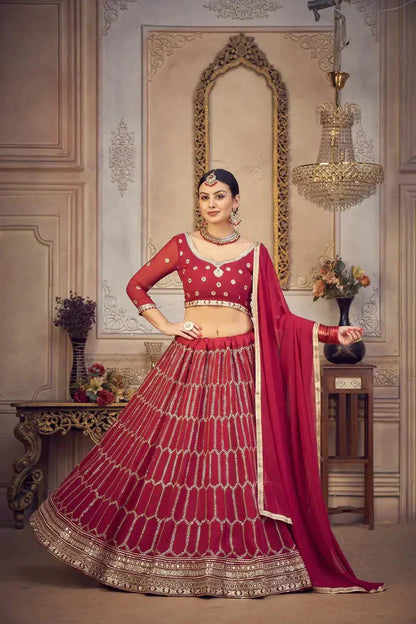 Women  Georgette Semi Stitched Lehenga Choli simsim