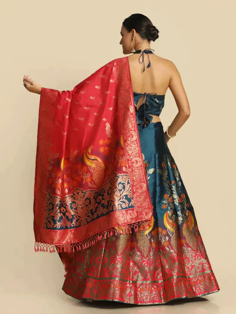 Women  Jacquard Semi Stitched Lehenga Choli simsim