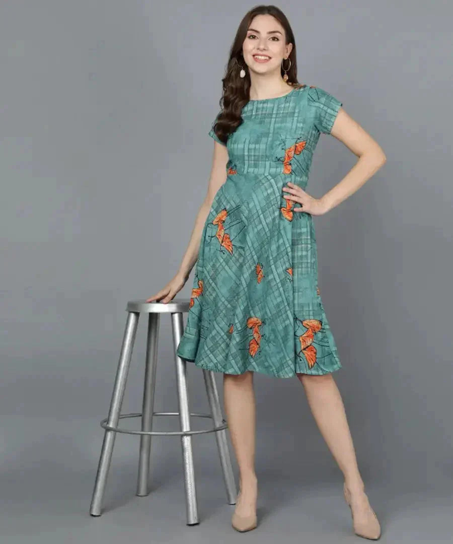 Womens Western Wear Fit and Falre Skater Dress 