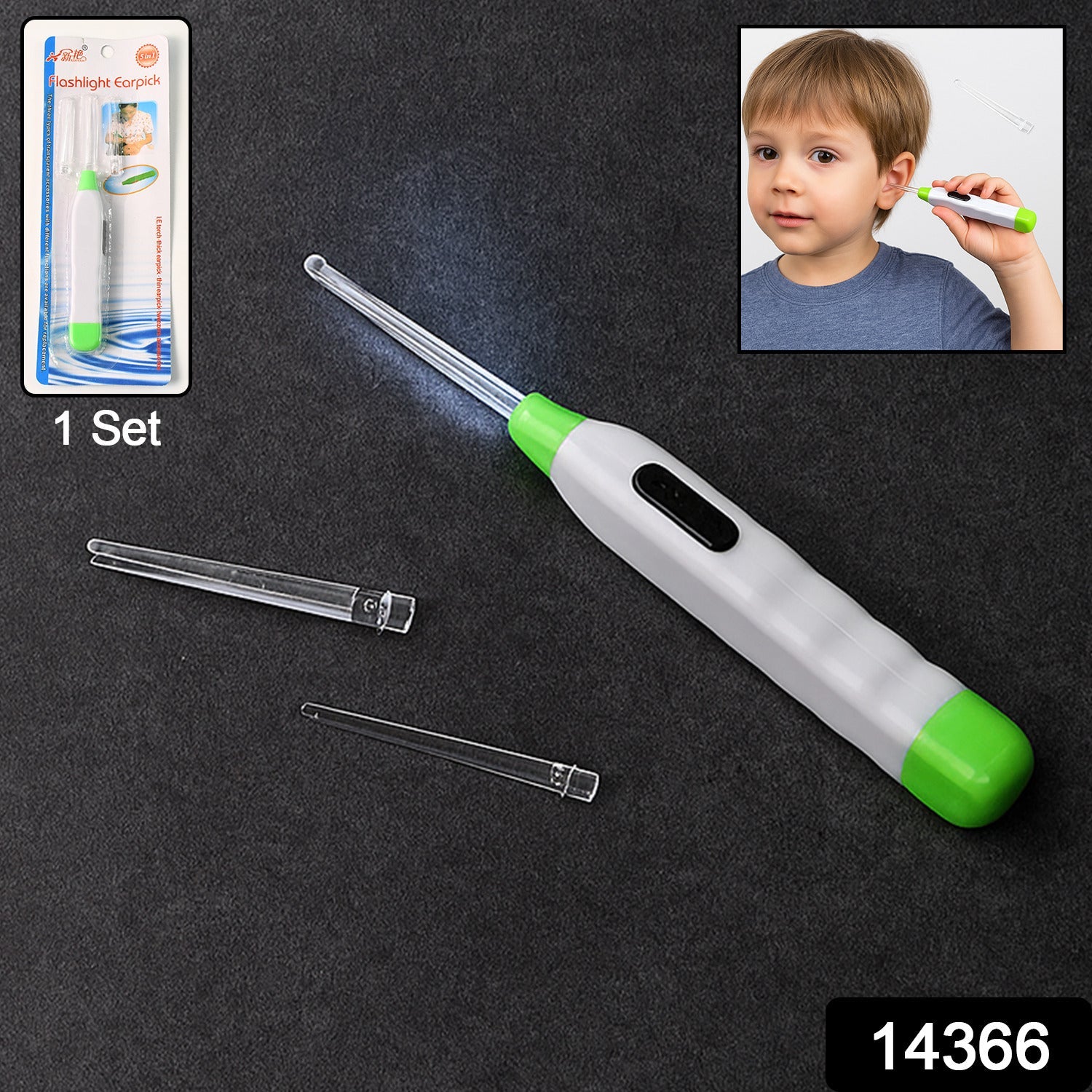 LED Flashlight Earpick Tool 