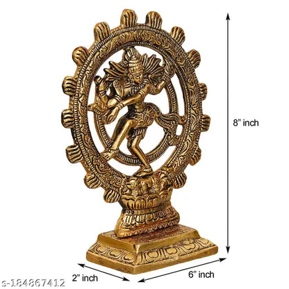 Nataraj Statue / Dancing Shiva / Natraj Murti in Metal Oxidized Finished for Home Decor, Hindu Religious Puja Gifts Decorative Showpiece