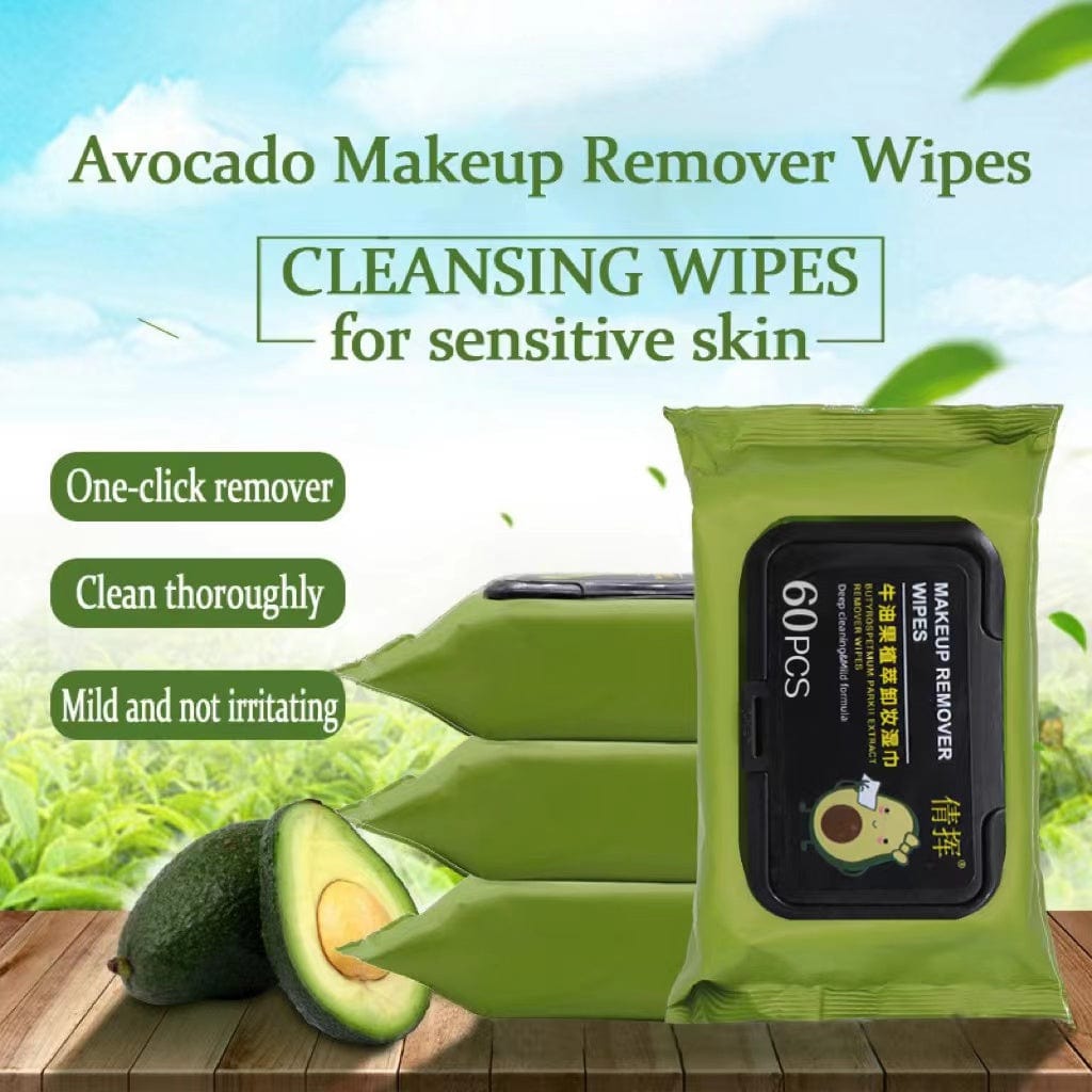 Avocado Makeup Remover Wipes (1 Pack of 60 Pcs)