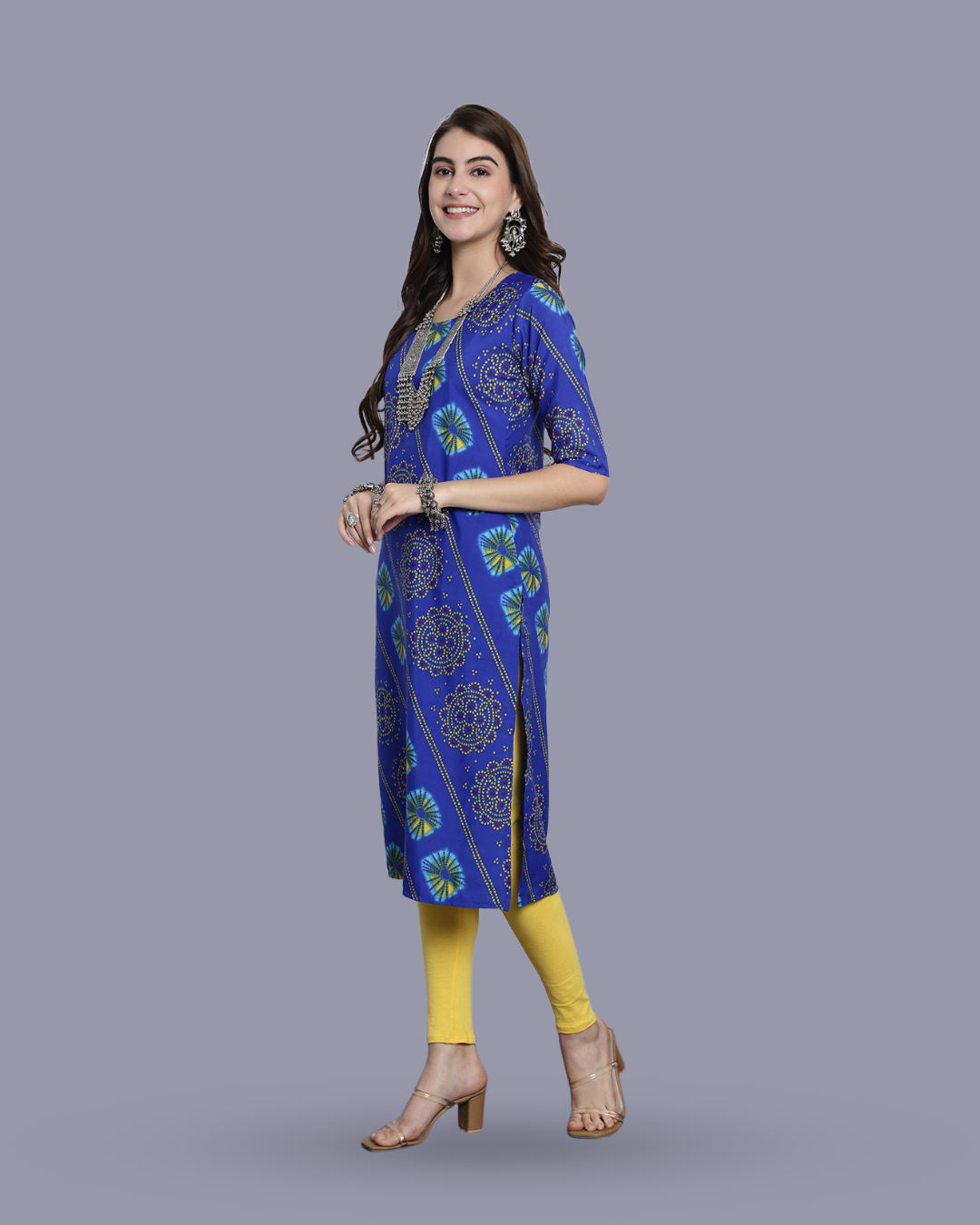 Deep Sea Traditional Printed Kurta 