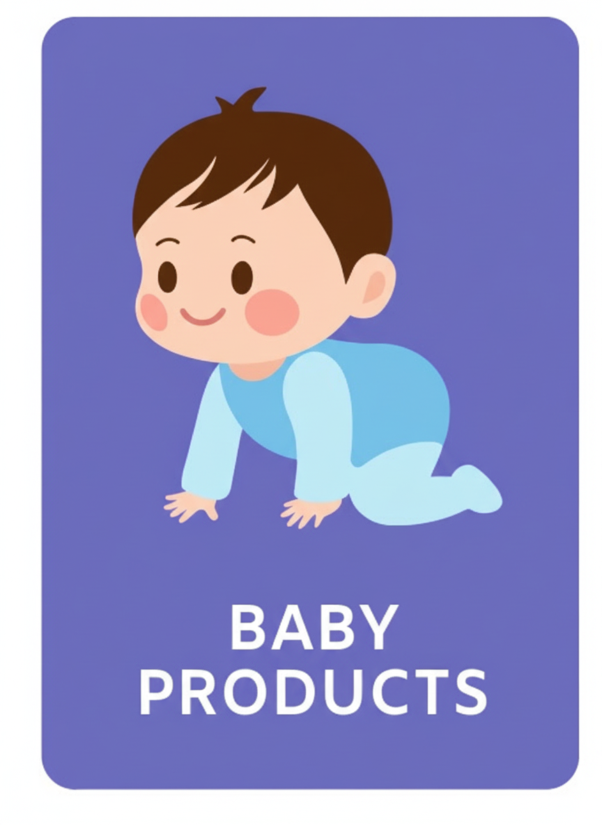 Baby Products with purple background