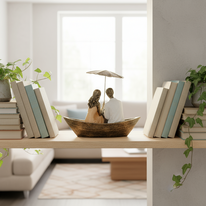 Romantic Boat Couple Showpiece for Valentines Day Gift to Wife Husband Boyfriend Girlfriend - Couple Showpiece for Gift, Multicolor