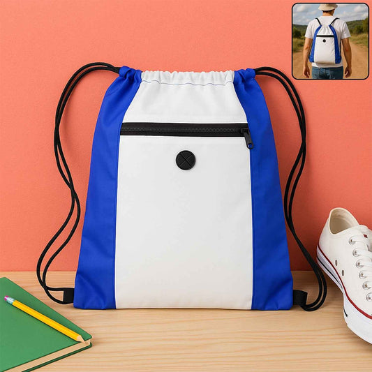 Drawstring Gym Bag with Zipper Pocket and Earphone Port (38x33 cm / 1 Pc)