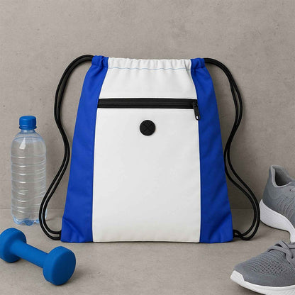 Drawstring Gym Bag with Zipper Pocket and Earphone Port (38x33 cm / 1 Pc)