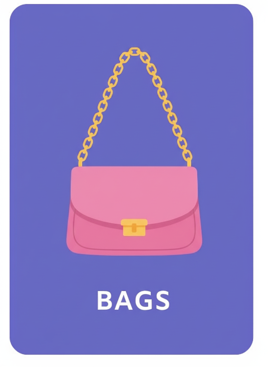 Bags with purple background