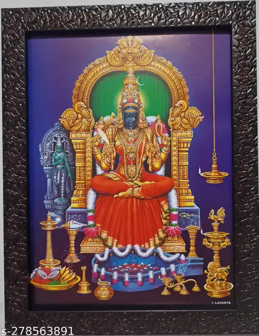 Goddess Sri Kanchi Kamakshi Photo Frame; Kanchi; Kanji; Kamatchi; Kamachi; Ambaal; Amman; Ammavaru; Devi; Photos; Frames (Regular 13x10 Inch)