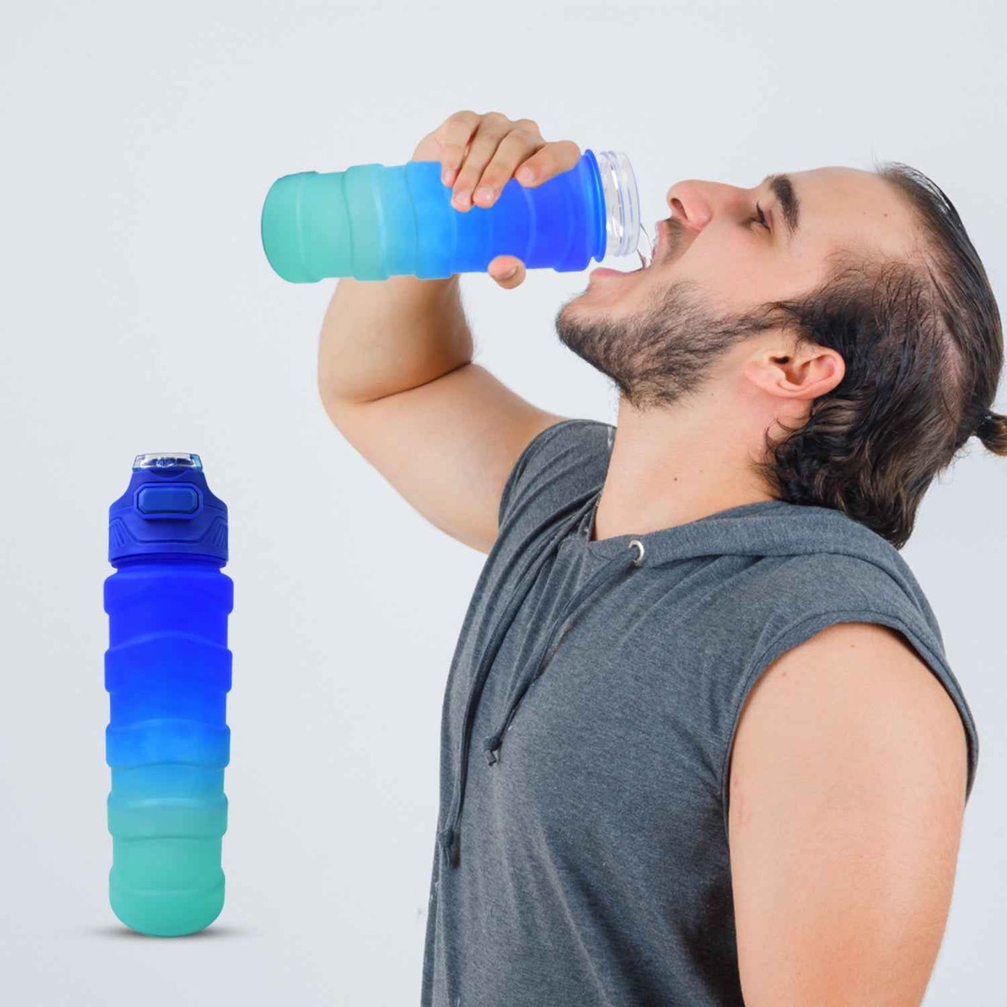 Plastic Water Bottle, 3 Different Size Bottle (3 Pc Set / With Straw & Sticker)