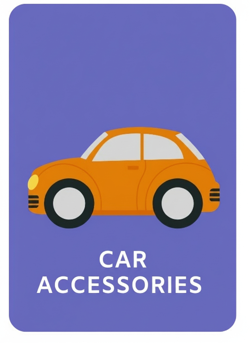 Car Accessories with purple background