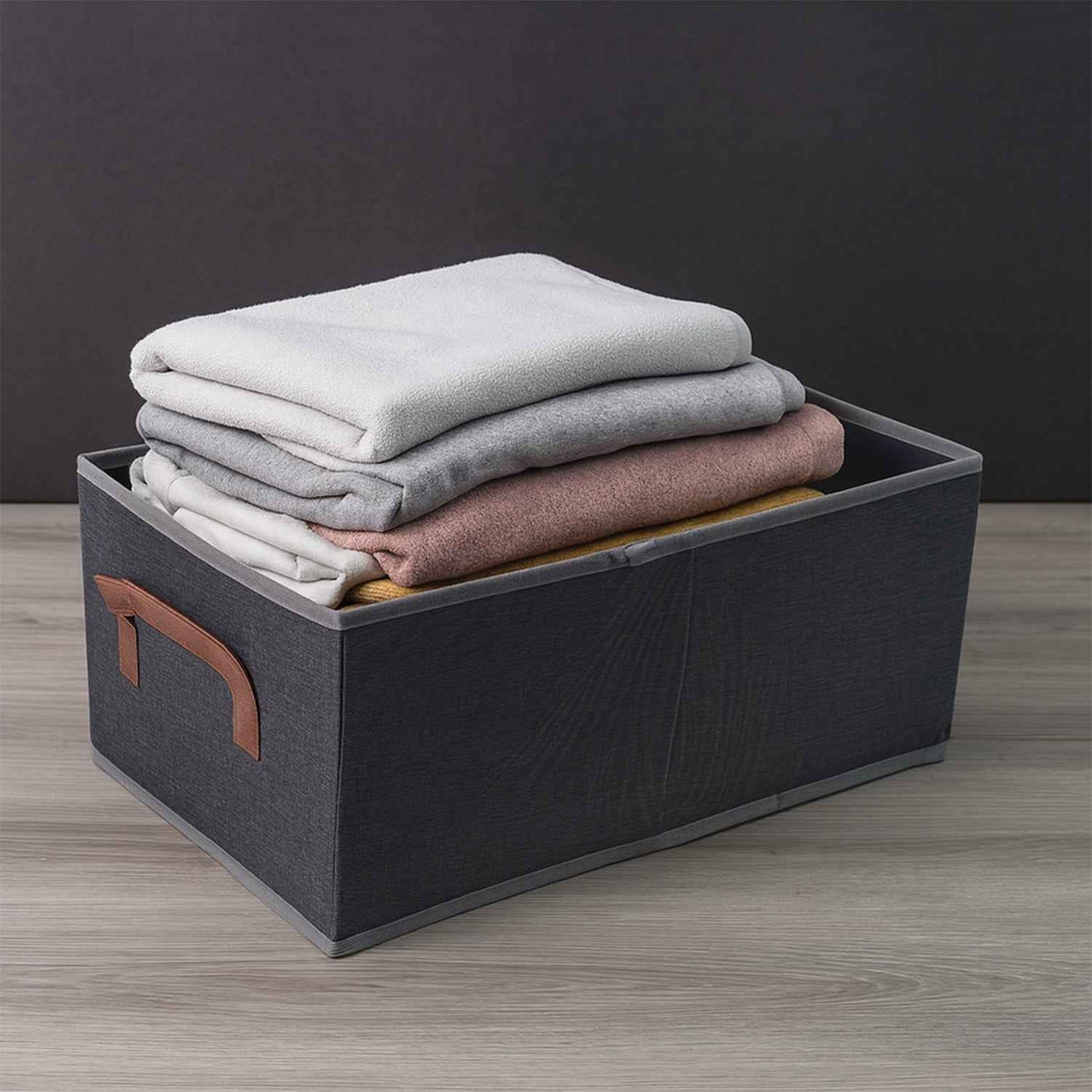 Foldable Rectangular Storage Box with Handle (46x28 cm / 1 Pc)