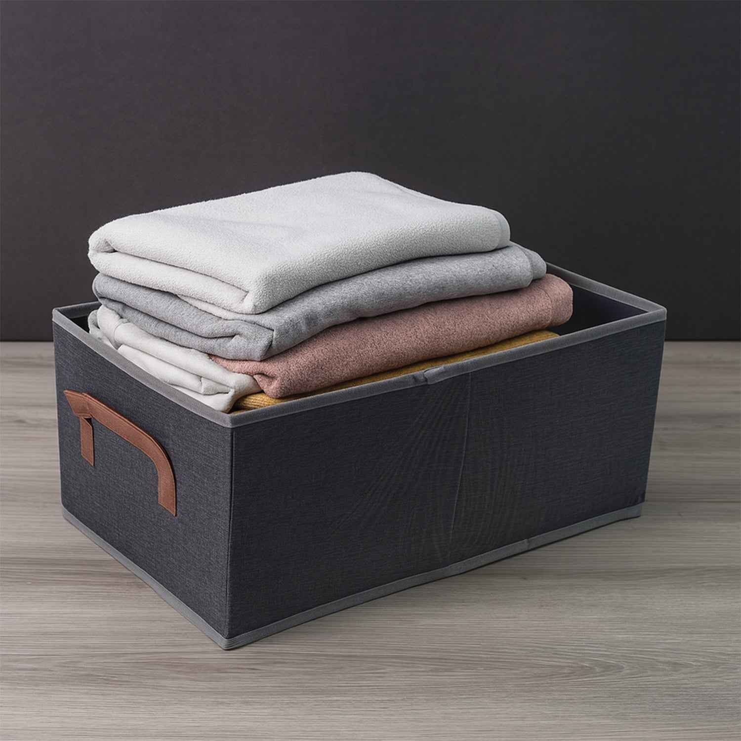Foldable Rectangular Storage Box with Handle (46x28 cm / 1 Pc)
