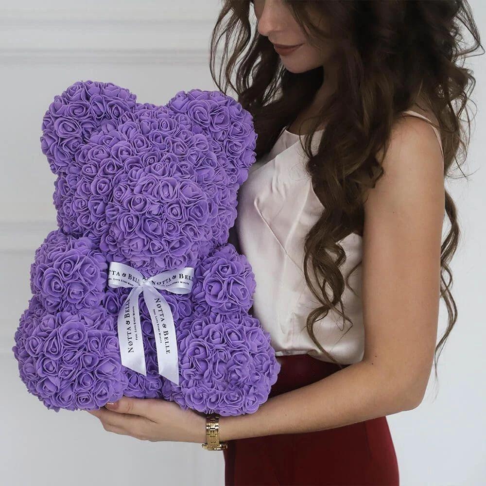 Cute Teddy Bear Toy Lovely Rose Bear Soft Toy - Snooxi™ Purple Snooxi™ Zaavio®