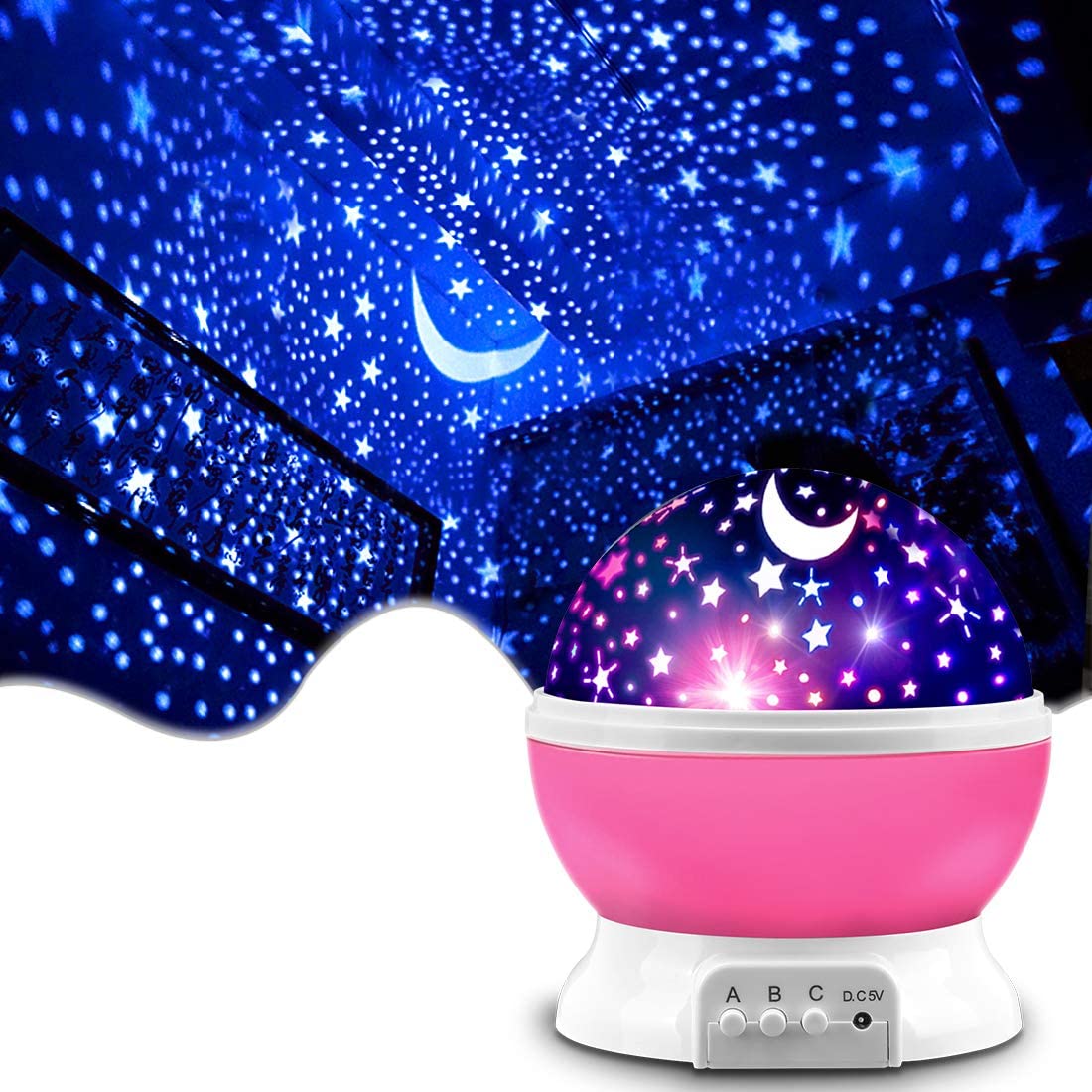 Decorative Star Lights Rotating Night Lamp Projector - Galaxzo™ Luces nocturnas Pink Galaxzo™ Zaavio®