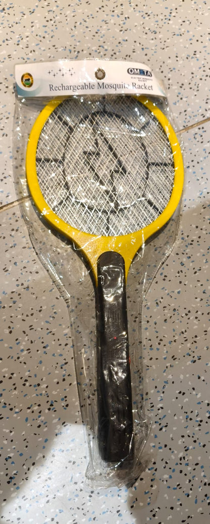 Yellow Rechargeable Electric Mosquito Killer Racket with Cable