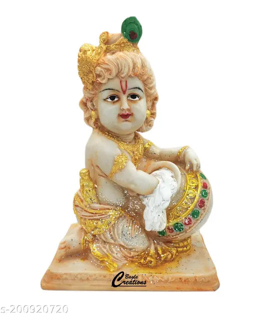 Bagla creations Polyresin Makhan chor gopal ji Statue idol for home office décor @21cm