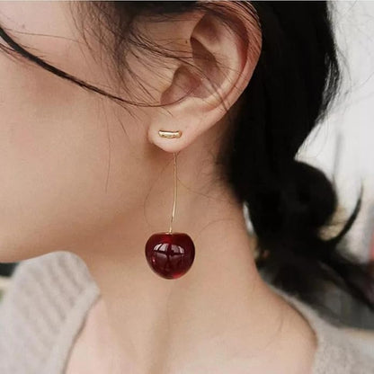 Koreashine™️ Korean Style Cherry Earrings For Women (Red Colour)