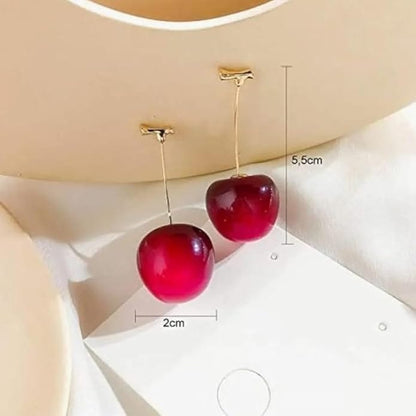 Koreashine™️ Korean Style Cherry Earrings For Women (Red Colour)