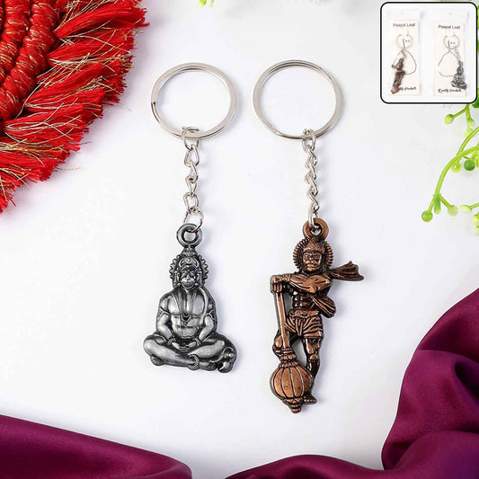 Hanuman Metal Keychain Set (2 Pc Mix Design)