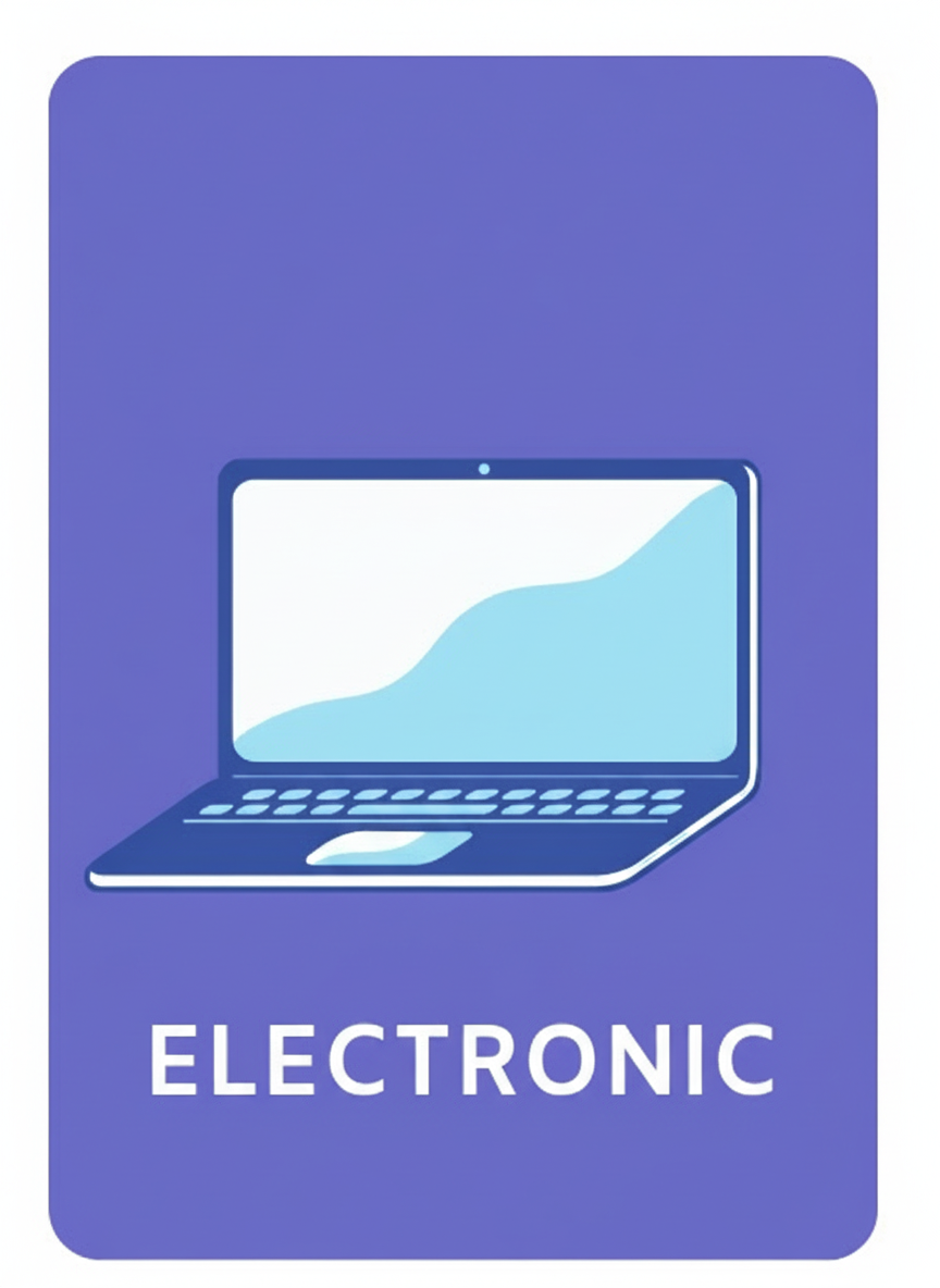Electronic with purple background