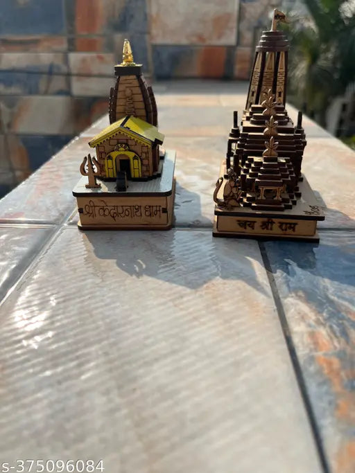 EliteTouch Ayodhya Mandir, Shri Kedarnath Dham, Ram Mandir, Kedarnath Mandir, Wooden Ram Mandir, Kedarnath Dham/Ram Mandir Combo, Ram darbar Murti, Ram Mandir, Kedarnath Dham, 3D Model of Temple Ram Mandir/Kedanath Statue, Ayodhya mandir/Kedarnath