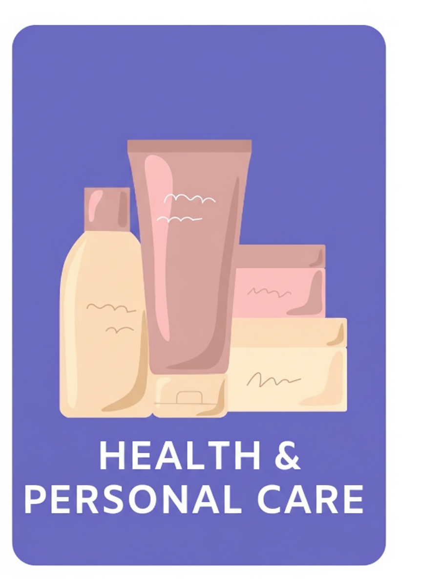 Health & Personal Care with purple background