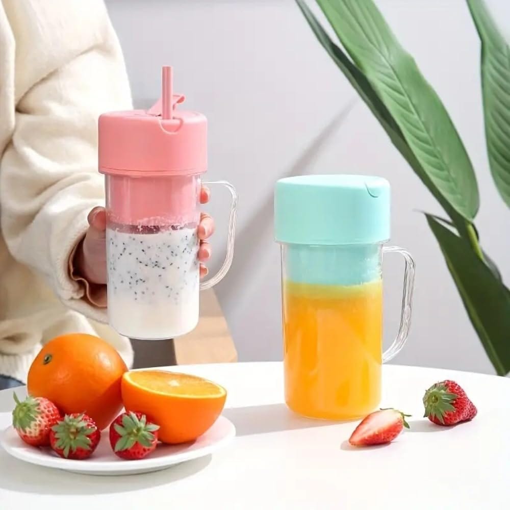 ZipPuree™️ 2 In 1 Portable Crusher Juicer With Handle & Straw