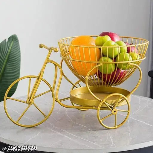 Kraphy Fruit Basket 3 Tier For Home Dining Table Storage Iron (Gold) 