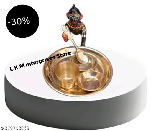 laddu gopal bhojan thali (Brass, Gold) 34 gm. weight . light