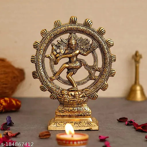 Nataraj Statue / Dancing Shiva / Natraj Murti in Metal Oxidized Finished for Home Decor, Hindu Religious Puja Gifts Decorative Showpiece