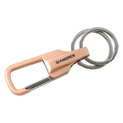 Premium Metal Keychain Carabiner Clip Hook with Dual Key Rings (1 Pc)