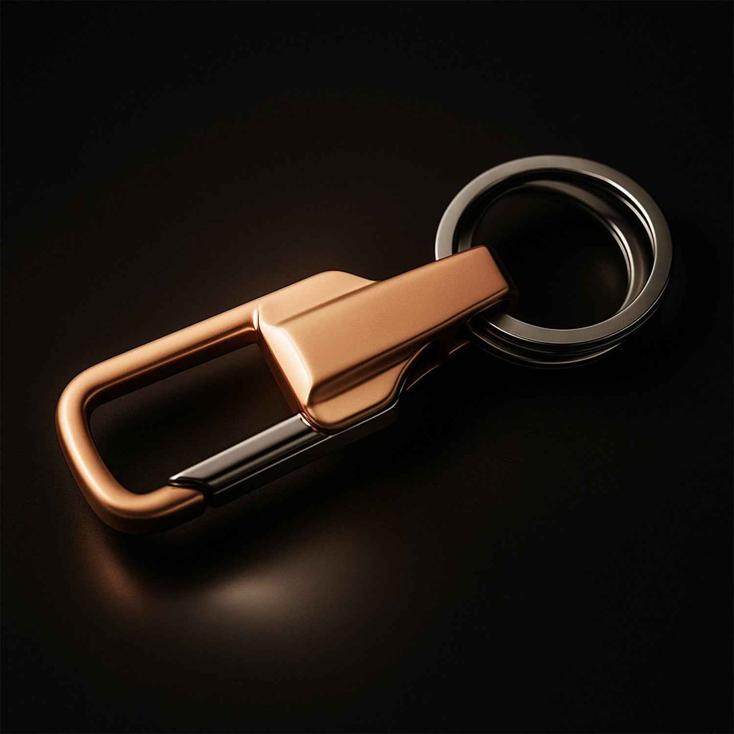 Premium Metal Keychain Carabiner Clip Hook with Dual Key Rings (1 Pc)