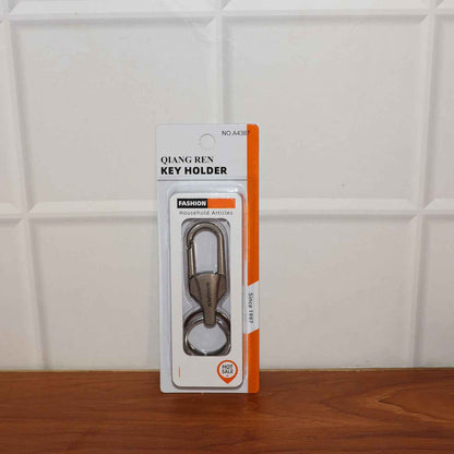 Premium Metal Keychain Carabiner Clip Hook with Dual Key Rings (1 Pc)