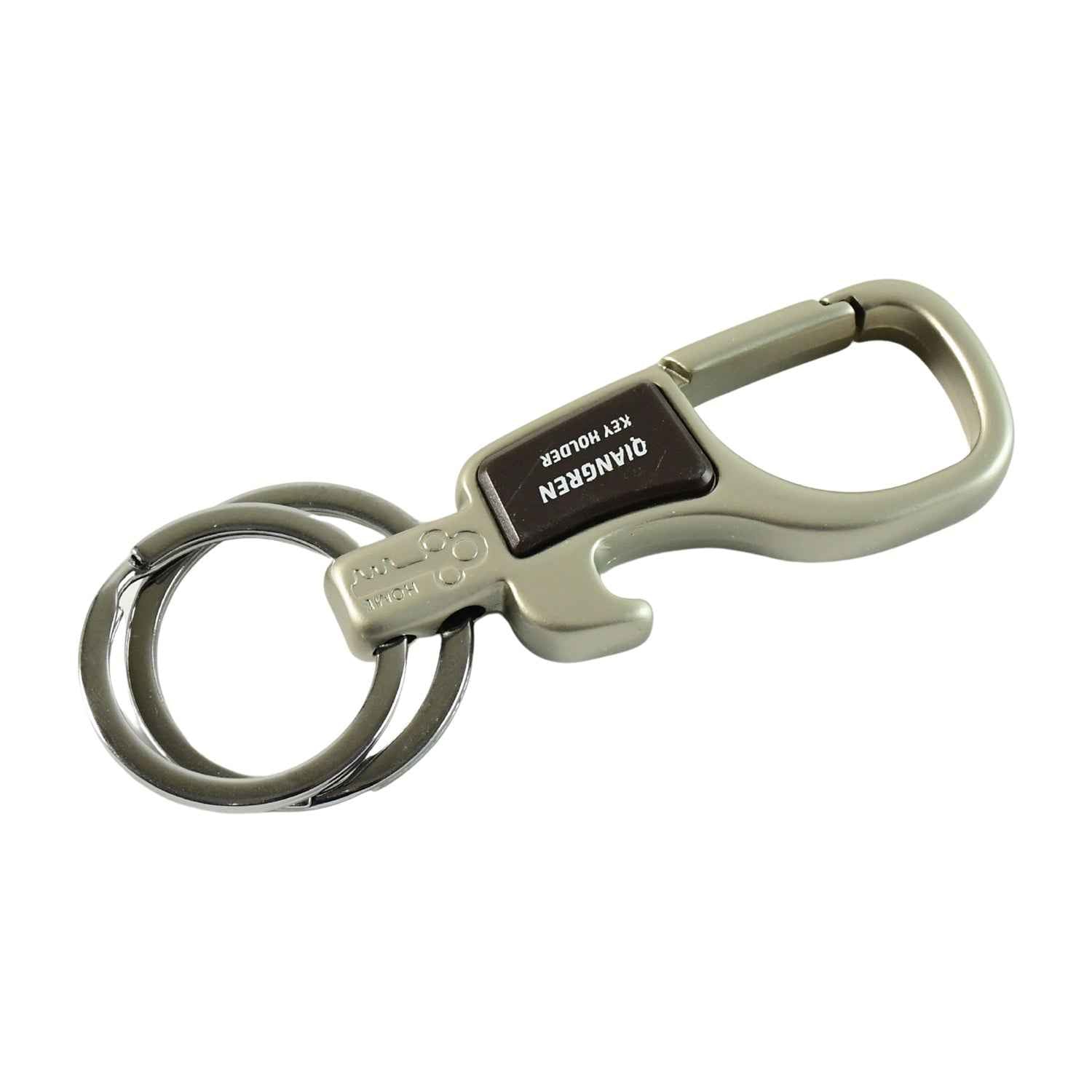 Premium Metal Keychain Carabiner Clip Hook with Dual Key Rings (1 Pc)