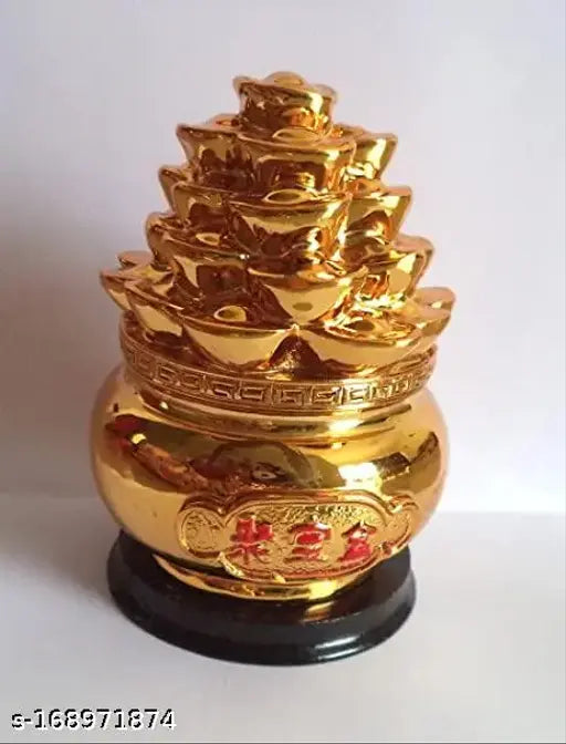 Tej Gifts - Feng Shui Golden Wealth Vase for Wealth and Prosperity