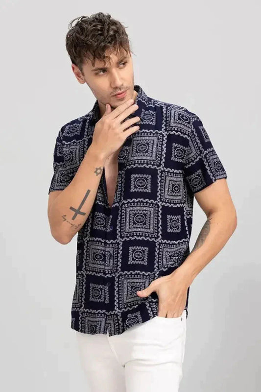 mens casual printed shirt simsim