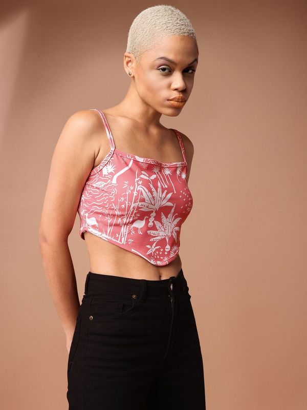 Pink Crop Top For Women 