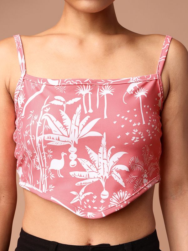 Pink Crop Top For Women 