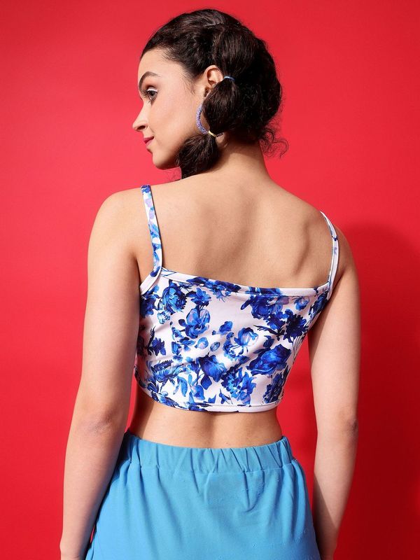 Blue Crop Top For Women 