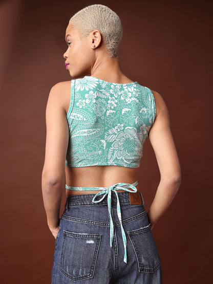 Tie-up Light Green Crop Top