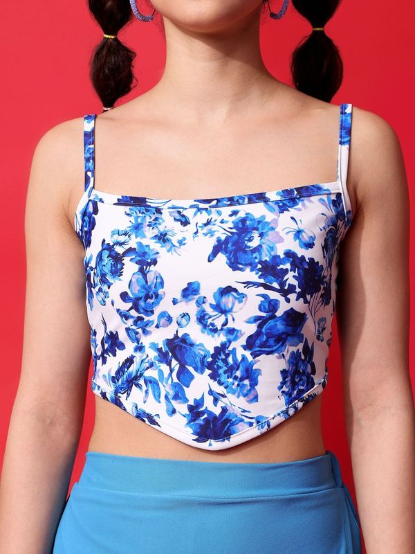 Blue Crop Top For Women 