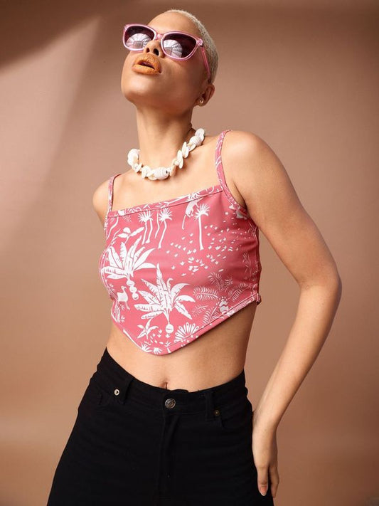 Pink Crop Top For Women